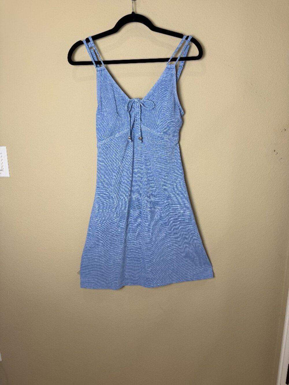 Tommy Bahama Island Cays Mini Dress Textured Light Blue Pique Knit Size XS